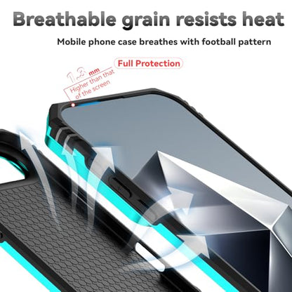 for iPhone Air Case, with Slide Camera Cover HD Screen Protector [Military Grade 16ft. Drop Tested] Ring Holder Kickstand Protective Phone Case for Apple iPhone Air 2025, Mint - color: Mint w/ Slide Camera 2nd gen. Military Grade