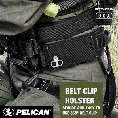 Pelican Shield iPhone 17 Case - Rugged MagSafe Phone Case - Carbon | Magnetic Phone Case w/24ft Military Grade Drop Protection - Phone Cover w/ Belt Clip Holster Kickstand for iPhone 17 - color: Carbon, style: iPhone 17