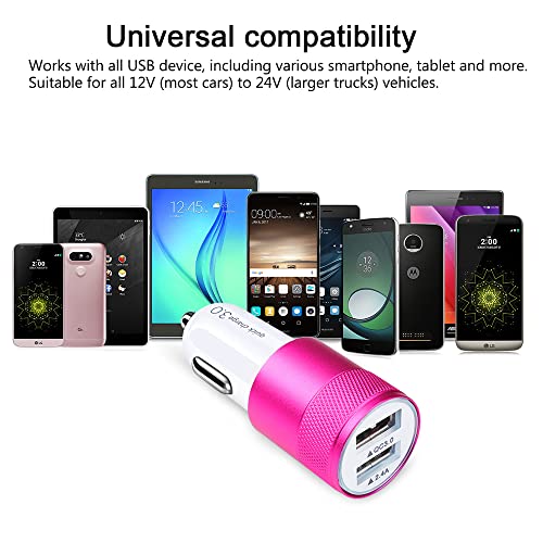 Fast Car Charger, Quick Charging 5.4A/30W Phone USB Car Charger Adapter - color: pink, style: USB A