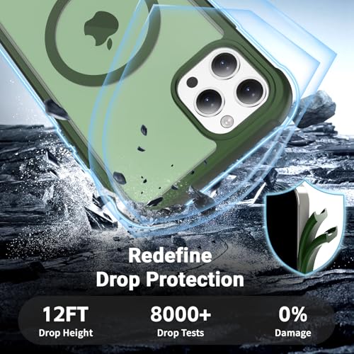 jaroco Magnetic for iPhone 11 Pro Max Case Heavy Duty Protection Army Green | Compatible with MagSafe,Military Grade Drop Protection,Translucent Matte,Non-Slip,Shockproof 2-Layer Durable Bumper Case - color: Army Green, size: iPhone 11 Pro Max