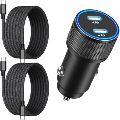 Apple MFi Certified iPhone 18 Car Charger 90W USB-C Fast Car Phone Charger - color: Titanium Black