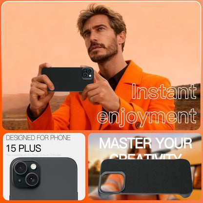 Phone Case Crafted for iPhone 15 Plus,Black - color: Black, size: iPhone 15 Plus
