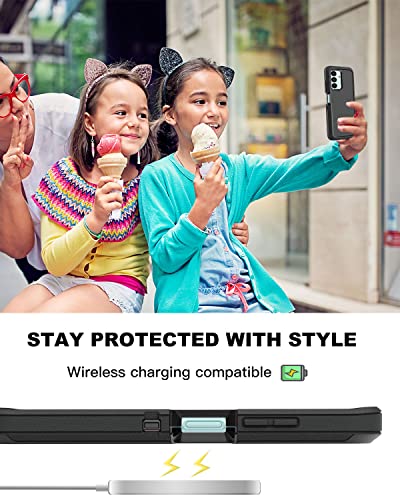 AICase for Galaxy A13 5G Case, Heavy Duty Drop Protection Full Body Rugged Shockproof/Dust Proof Military Protective Tough Durable Phone Cover for Samsung Galaxy A13 5G (Black/Belt Clip) - color: Black with Belt Clip