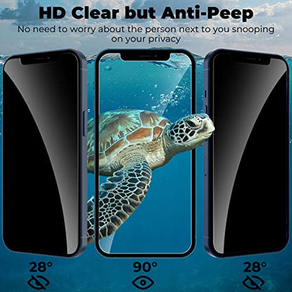 WHPXJY 4 Pack Privacy Screen Protector for iPhone 12/12 Pro 6.1 inch, Anti-Spy Screen Protector Tempered Glass Film Shatterproof/Anti-Scratch/Touch Sensitive/No Air Bubbles/Easy to Install - size: iPhone 12 -6.1Inch (Pack of 2)