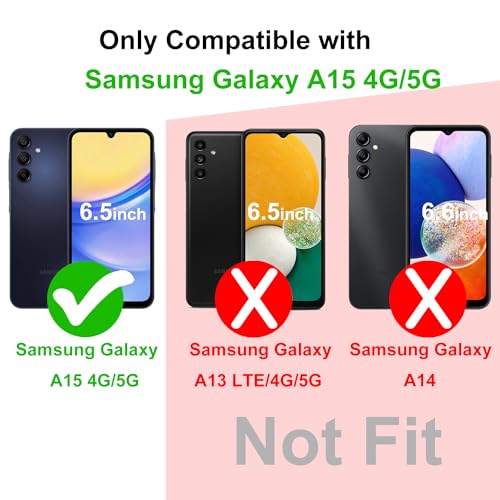 TENOC Phone Case for Samsung Galaxy A15 4G/5G, Clear Case Non-Yellowing Protective Bumper Hard Back Cover - color: Clear Anti-Yellowing, size: A15