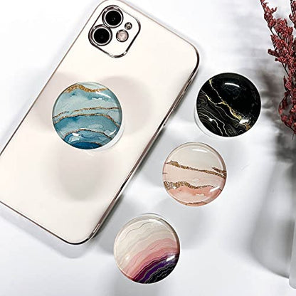 Clear Crystal Glitter Expandible Collapsible Moblile Phone Grip Stand Holder for Smartphones and Tablets Cell Phone Accessory (Black Rose Gold Wave) - size: Black Rose Gold Wave