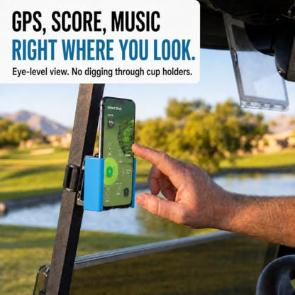 Strap Style Golf Cart Phone Holder, Golf Cart Phone Mount by Desert Fox - color: Blue