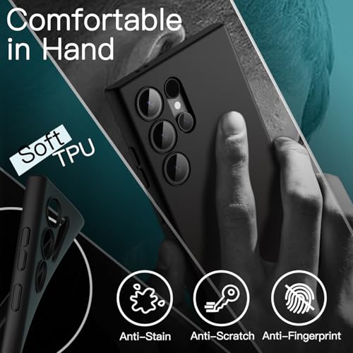JETech Slim Case for Samsung Galaxy S24 Ultra, Black | Camera Lens Protection, Soft TPU Design, Matte Finish, Shockproof Protection - color: Black, size: S24 Ultra