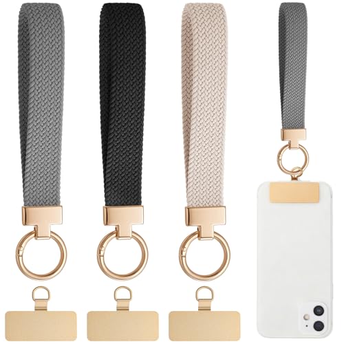Bememo 3 Pcs Phone Wrist Strap - color: Black, White, Gray