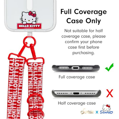 Sonix x Sanrio Crossbody Utility Phone Strap | Adjustable Lanyard Hands-Free Accessory, Universal Tether Tab Attachment - color: Hello Kitty