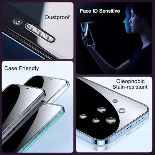 2 Pack Privacy Screen Protector [Auto-Alignment, Auto-Dust Removal] Easy Installation Full Coverage Shatterproof Anti-Spy Tempered Glass Film (for iPhone 12/12 Pro-6.1 Inches) - size: for iPhone 12/12 Pro-6.1 Inches