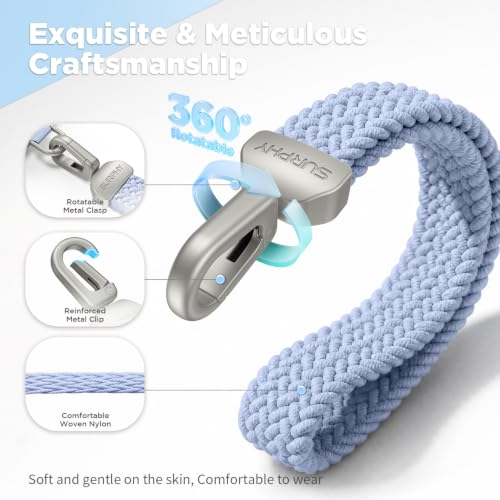 SURPHY Elastic Phone Wrist Strap, Phone Lanyard, Key Chain Lanyards - color: Light Blue