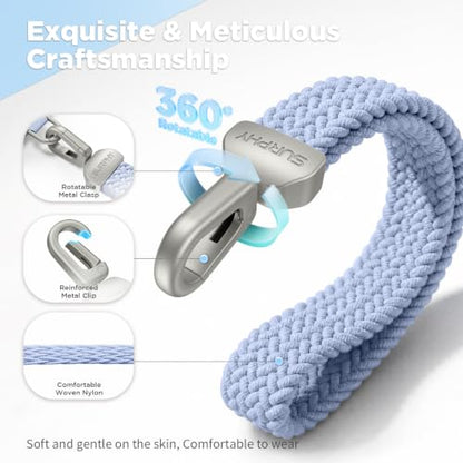 SURPHY Elastic Phone Wrist Strap, Phone Lanyard, Key Chain Lanyards - color: Light Blue