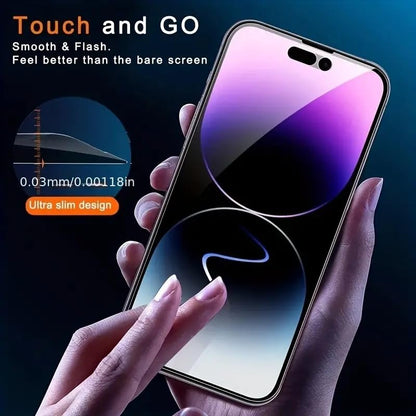 1Pack Privacy Screen Protector for iPhone 14 Plus [6.7 inch] + 1 Pack Camera Lens Protector, Anti Spy Private Tempered Glass Film, Case Friendly, [9H Hardness] - HD