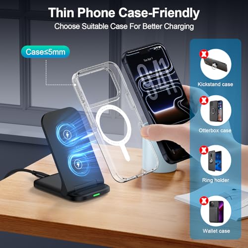 Foldable Wireless Charger Samsung S26 Ultra Wireless Charging Station 15W - color: Black