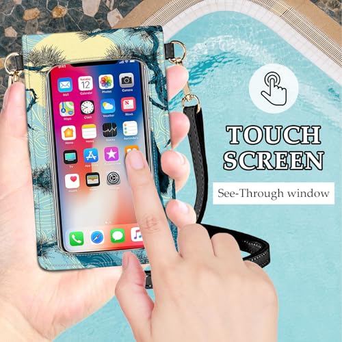 Small Crossbody Bags for Women Touchscreen Cell Phone Bag Cross Body Purses with adjustable Strap,Gifts For Teenage Girls - color: Moon night demon wolf