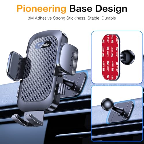 Romuto Phone Holders for Your Car Phone Holder Mount【90+LBS Suction Cup】 - color: Dark Black