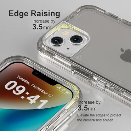 Follaroma for iPhone 13 Case, Shockproof Protection, Crystal Gray | Heavy Duty Shockproof Protection Phone Cases, Anti-Drop, Dual Layer Transparent Rugged Protective Cover, 6.1 inch - color: Gray, size: iPhone 13 6.1’