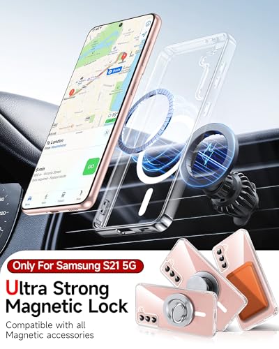 LeYi for Galaxy S21 Phone Case: [Mag-Safe Fit] with Raised Camera Guard, Matte Translucent Slim Translucent Soft-Touch Protective para Samsung S21 5G Case, Clear - color: Clear, size: Galaxy S21 (6.2 Inch)
