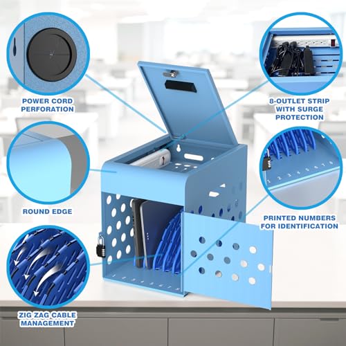 POCHAR 8-Unit Charging Cabinet for Chromebooks & Tablets Up to 14" Screens - size: 8 Chromebooks/Laptops
