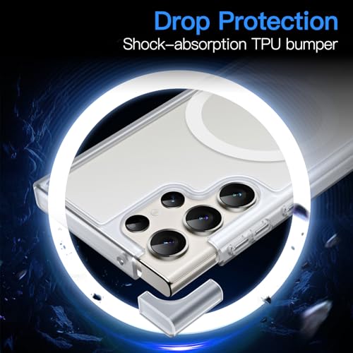 JETech Magnetic Case for Samsung Galaxy S23 Ultra, Frosted Clear - color: Frosted Clear