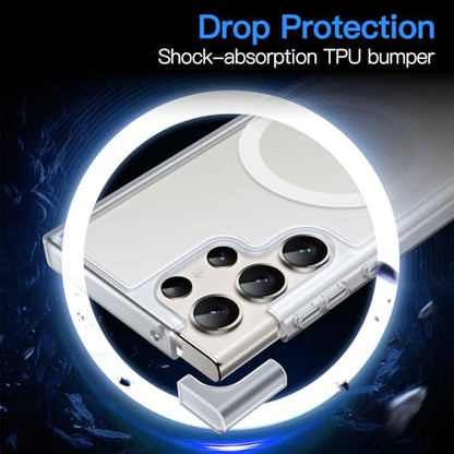 JETech Magnetic Case for Samsung Galaxy S23 Ultra, Frosted Clear - color: Frosted Clear