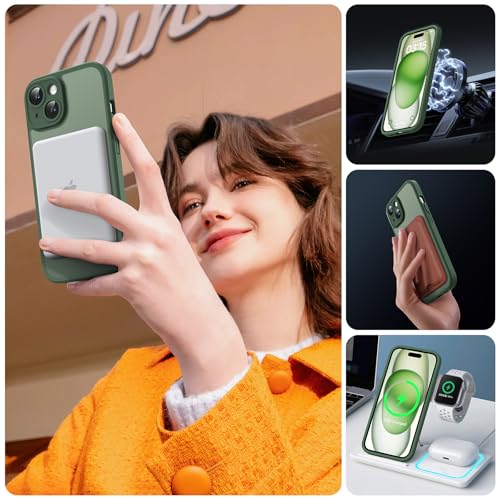 TOCOL for iPhone 15 Case, Compatible with MagSafe, Alpine Green - color: Alpine Green, size: Iphone 15
