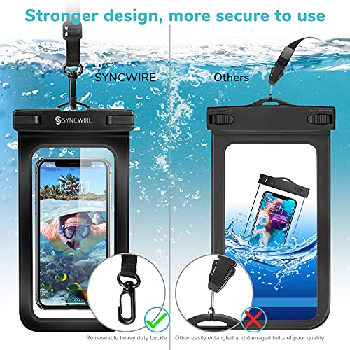 SYNCWIRE Waterproof Phone Pouch IPX8 Beach Cruise Travel Essentials 2 Pack | Cell Phone Dry Bag, Waterproof Phone Case for iPhone Samsung, Touch Screen, Adjustable Lanyard, UP to 7 Inches - color: Black+Green