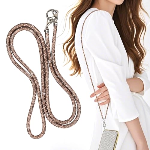 LUVI Rhinestone Phone Lanyard Bling Chain Crossbody Strap for Woman - color: Gold