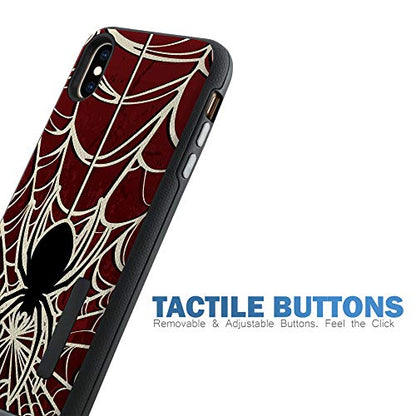 CasesOnDeck Case Compatible with [Apple iPhone X | iPhone Xs][Grip Tactical] iPhone Xs Hybrid Bump and Drop Protection Case Slim Fit Dual Layer Cover (Spider Web) - color: Spider Web