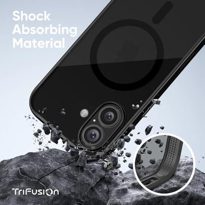 FLOLAB Surtect Tri-Fusion Magnetic for iPhone 17 Case Protective Slim Design Magsafe Compatible Military Grade - Full Black Translucent - color: Full Black Translucent, size: iPhone 17