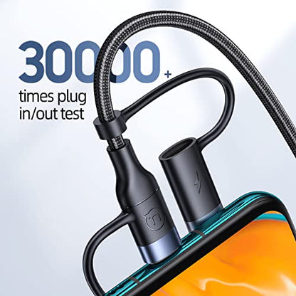 3-in-1 USB C Multi Fast Charging Cable 60W 4FT Nylon Multi Charger - color: Black, size: 4FT