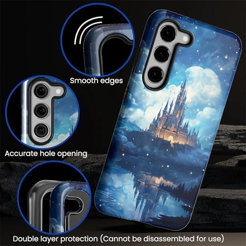 CARLOCA Case for Samsung Galaxy S23,Blue Castle Design- Hybrid Dual Protection Soft TPU + Hard PC, Shockproof & Anti-Scratch Cover Men Women Stylish Protective Phone Case - color: Blue Castle, size: Galaxy S23