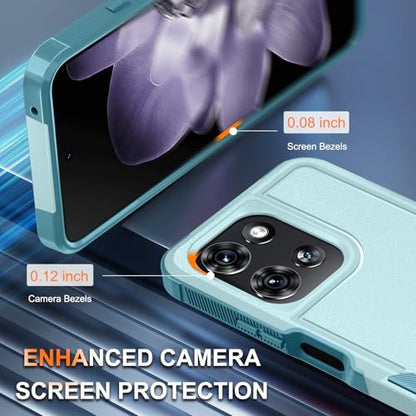 for Moto G 5G 2025 Case, Full Body Heavy Duty Rugged Shockproof Protective Phone Cover with Lanyard Strap, Tempered Glass Screen Protector, Mint Green | with Tempered Glass Screen Protector+Lanyard Strap,Rugged Shockproof Protective Phone Case - color: Mi