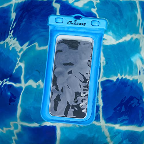 CaliCase Universal Waterproof Floating Phone Pouch - IPX8 Waterproof Floating Phone Case with Lanyard for iPhone X-15/ S20-S24/ Pixel 4-8 - Lime Green - color: Lime Green