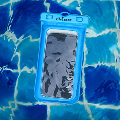 CaliCase Universal Waterproof Floating Phone Pouch - IPX8 Waterproof Floating Phone Case with Lanyard for iPhone X-15/ S20-S24/ Pixel 4-8 - Lime Green - color: Lime Green