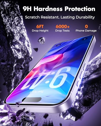 UNBREAKcable 2-Pack Screen Protector for iPhone 17 Tempered Glass - size: iPhone 17