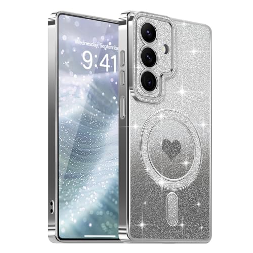Lafunda Magnetic for Samsung Galaxy S26 Plus Case Glitter, Black | Luxury Gold Edge Electroplating Case for Women Girls Men, Bling Silicone Shockproof Camera Protection Soft TPU Bumper Cover - color: Black, size: Samsung Galaxy S26 Plus