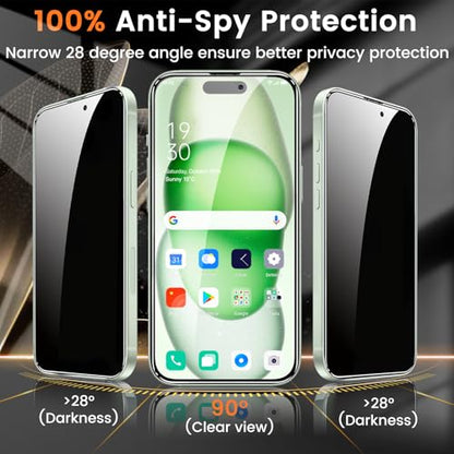 Lesakit 4+4 Pack Privacy Screen Protector for iPhone 15 6.1-Inch with 4 Pack Camera Lens Protector, Anti Spy Tempered Glass Film 9H Hardness Case Friendly - size: iPhone 15