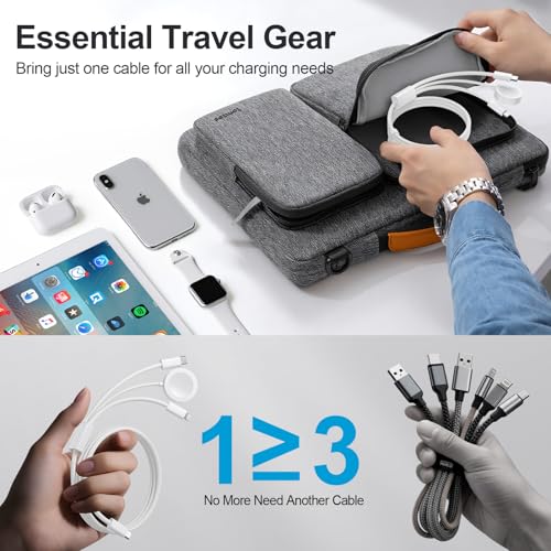 60W 3 in 1 Multi Chargers Cable for Apple Watch Fast Charging, Travel Essentials iWatch Charger Cord 5FT for iWatch Series Ultra 3/2/SE 3/11/10/9/8/7/6/5/4/iPhone17 15 16 Pro Max/14/13/12/11