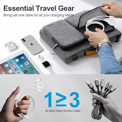 60W 3 in 1 Multi Chargers Cable for Apple Watch Fast Charging, Travel Essentials iWatch Charger Cord 5FT for iWatch Series Ultra 3/2/SE 3/11/10/9/8/7/6/5/4/iPhone17 15 16 Pro Max/14/13/12/11