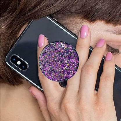 Magnetic Retractable Phone Stand, Phone Grip, Suitable for Round Foldable Phones and Tablet Accessories - Transparent ShinePowder (Magnetic Fuchsia) - color: Magnetic fuchsia