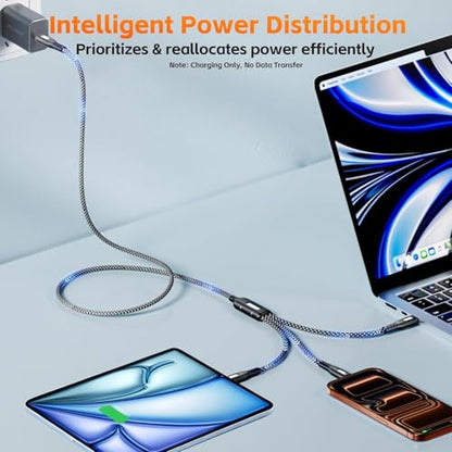 100W USB C Multi Charger Cable 3 in 1, 4ft PD3.0 Fast Charging Cord- 1 Pack