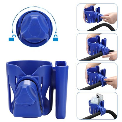 Accmor Stroller Cup Holder, Cup Holder for Walker Bike Wheelchair - color: Cup Phone Holder-Blue