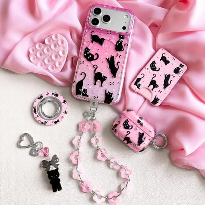 VELVET CAVIAR Compatible with MagSafe Phone Grip - color: Lucky Kittens Glitter
