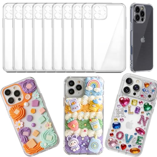 stino DIY Phone Junk Case for iPhone, 10 Pack Clear Cases, Crystal Transparent Junk Case Supplies (for iPhone 13 Pro) - size: for Iphone 13 Pro