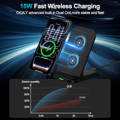 Foldable Wireless Charger Samsung S26 Ultra Wireless Charging Station 15W - color: Black