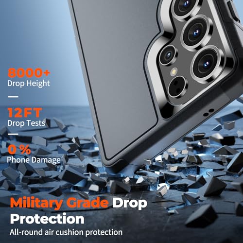 zapica Designed for Samsung Galaxy S25 Ultra Case, Black | Military Grade Drop Protection, Dual Layer Structure Design, Heavy Duty Shockproof Non-Slip Phone Cover - color: Black, size: Samsung Galaxy S25 Ultra 6.9''