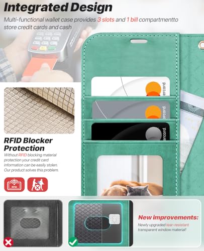 OCASE for iPhone 17 Detachable Wallet Case with Card Holder, 2 in 1 PU Leather Flip Folio with RFID Blocking Stand Wrist Strap Shockproof Phone Cover 6.3 Inch 2025, Green - color: Green, size: iPhone 17