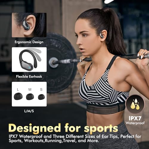HAOYUYAN Sports Bluetooth Headphones, Earphones for Gym